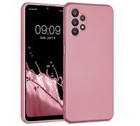 kwmobile Custodia Compatibile con Samsung Galaxy A32 5G Cover - Back Case Morbida - Protezione in Silicone TPU Effetto Metallizzato oro rosa metallizzato