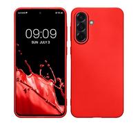 kwmobile Custodia Compatibile con Samsung Galaxy A36 5G Cover - Back Case Morbida - Protezione in Silicone TPU Effetto Metallizzato rosso scuro metallizzato