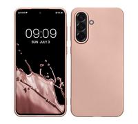 kwmobile Custodia Compatibile con Samsung Galaxy A36 5G Cover - Back Case Morbida - Protezione in Silicone TPU Effetto Metallizzato oro rosa metallizzato