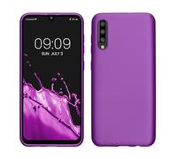 kwmobile Custodia Compatibile con Samsung Galaxy A50 Cover - Back Case Morbida - Protezione in Silicone TPU Effetto Metallizzato viola metallizzato