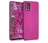 kwmobile Custodia Compatibile con Samsung Galaxy A51 Cover - Back Case Morbida - Protezione in Silicone TPU Effetto Metallizzato rosa metallizzato