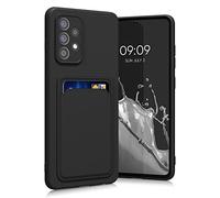 kwmobile Custodia Compatibile con Samsung Galaxy A52 / A52 5G / A52s 5G Cover - Back Case Cellulare con Slot Porta Carte - Morbida in Silicone TPU nero