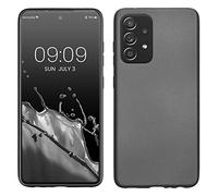 kwmobile Custodia Compatibile con Samsung Galaxy A52 / A52 5G / A52s 5G Cover - Back Case Morbida - Protezione in Silicone TPU Effetto Metallizzato grigio metallizzato