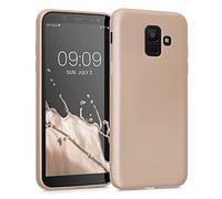 kwmobile Custodia Compatibile con Samsung Galaxy A6 (2018) Cover - Back Case Morbida - Protezione in Silicone TPU Effetto Metallizzato oro metallizzato