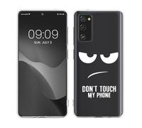 kwmobile Custodia Compatibile con Samsung Galaxy S20 FE - Cover Silicone TPU - Protezione Back Case - Don't touch my phone nero/trasparente
