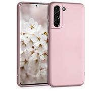 kwmobile Custodia Compatibile con Samsung Galaxy S21 Cover - Back Case Morbida - Protezione in Silicone TPU Effetto Metallizzato oro rosa metallizzato