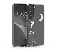 kwmobile Custodia Compatibile con Samsung Galaxy S22 - Cover Silicone TPU - Protezione Posteriore - Fata alata oro rosa/trasparente