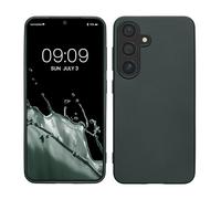 kwmobile Custodia Compatibile con Samsung Galaxy S25 Cover - Back Case Morbida - Protezione in Silicone TPU Effetto Metallizzato petrolio metallizzato