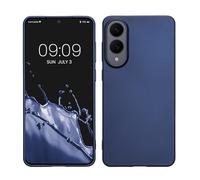 kwmobile Custodia Compatibile con Samsung Galaxy S25 Edge Cover - Back Case Morbida - Protezione in Silicone TPU Effetto Metallizzato blu metallizzato