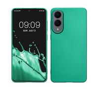 kwmobile Custodia Compatibile con Samsung Galaxy S25 Edge Cover - Back Case Morbida - Protezione in Silicone TPU Effetto Metallizzato verde metallizzato