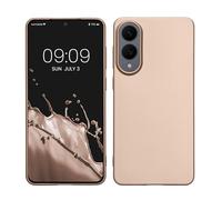 kwmobile Custodia Compatibile con Samsung Galaxy S25 Edge Cover - Back Case Morbida - Protezione in Silicone TPU Effetto Metallizzato oro metallizzato