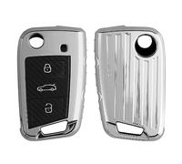 kwmobile Custodia Compatibile con VW Golf 7 MK7 con 3 tasti Custodia - Cover Chiavi Auto - Protezione Copri Telecomando - Copertura TPU argento brillante