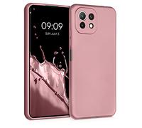kwmobile Custodia Compatibile con Xiaomi 11 Lite (5G) NE/Mi 11 Lite (5G) Cover - Protezione Back Case Morbida - Silicone TPU Effetto Metallizzato oro rosa metallizzato
