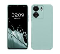 kwmobile Custodia Compatibile con Xiaomi Poco C65 / Redmi 13C Cover - Back Case per Smartphone in Silicone TPU - Protezione Gommata - menta freddo