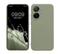 kwmobile Custodia Compatibile con Xiaomi Poco F7 Cover - Back Case per Smartphone in Silicone TPU - Protezione Gommata - verde grigio