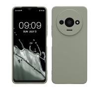 kwmobile Custodia Compatibile con Xiaomi Redmi A3 Cover - Back Case per Smartphone in Silicone TPU - Protezione Gommata - verde grigio