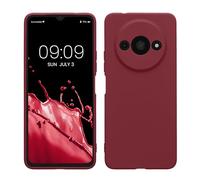 kwmobile Custodia Compatibile con Xiaomi Redmi A3 Cover - Back Case per Smartphone in Silicone TPU - Protezione Gommata - viola bordeaux