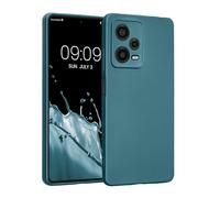 kwmobile Custodia Compatibile con Xiaomi Redmi Note 12 PRO 5G Cover - Protezione Back Case Morbida - Silicone TPU Effetto Metallizzato Blu Caraibi metalizzato