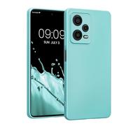 kwmobile Custodia Compatibile con Xiaomi Redmi Note 12 PRO 5G Cover - Protezione Back Case Morbida - Silicone TPU Effetto Metallizzato Menta Metallizzato