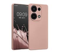 kwmobile Custodia Compatibile con Xiaomi Redmi Note 13 PRO 4G Cover - Protezione Back Case Morbida - Silicone TPU Effetto Metallizzato Oro Rosa Metallizzato