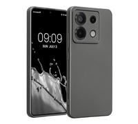 kwmobile Custodia Compatibile con Xiaomi Redmi Note 13 PRO 5G / Poco X6 5G Cover - Protezione Back Case Morbida - Silicone TPU Effetto Metallizzato Grigio Metallizzato