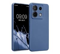 kwmobile Custodia Compatibile con Xiaomi Redmi Note 13 PRO 5G / Poco X6 5G Cover - Protezione Back Case Morbida - Silicone TPU Effetto Metallizzato Blu Metallizzato