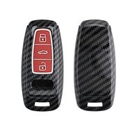 kwmobile Custodia Copri Chiave Compatibile con Audi A6 A7 A8 Q7 Q8 con 3 tasti Keyless - Cover Coprichiave Telecomando Auto in Plastica e Silicone - Effetto Carbonio