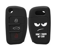 kwmobile Custodia Coprichiave Compatibile con Audi con 3 tasti pieghevole Cover - Copritelecomando Chiave Auto - Copri Chiavi Macchina Don't touch my Car