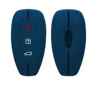 kwmobile Custodia Coprichiave Compatibile con Ford con 3 tasti Keyless Go Cover - Copri Telecomando Chiave Auto - Copri Chiavi Macchina blu scuro/nero