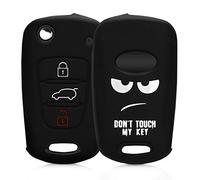 kwmobile Custodia Coprichiave Compatibile con Hyundai con 3 tasti pieghevole Cover - Copritelecomando Chiave Auto - Copri Chiavi Macchina Don't touch my Key
