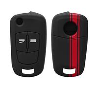 kwmobile Custodia Coprichiave Compatibile con Opel Vauxhall con 2 tasti pieghevole Cover - Copritelecomando Chiave Auto - Copri Chiavi Macchina Strisce Rally