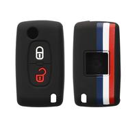 kwmobile Custodia Coprichiave Compatibile con Peugeot Citroen con 2 tasti pieghevole Cover - Copritelecomando Chiave Auto - Copri Chiavi Macchina Bandiera francese