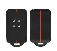 kwmobile Custodia Coprichiave Compatibile con Renault con 4 tasti Smart Key (solo Keyless Go) Cover - Copri Telecomando Chiave Auto - Copri Chiavi Macchina nero/rosso