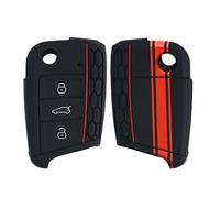 kwmobile Custodia Coprichiave Compatibile con VW Golf 7 MK7 con 3 tasti Cover - Copritelecomando Chiave Auto - Copri Chiavi Macchina Strisce Rally