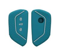 kwmobile Custodia Coprichiave Compatibile con VW Golf 8 con 3 tasti Cover - Copri Telecomando Chiave Auto - Copri Chiavi Macchina petrolio/bianco