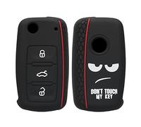 kwmobile Custodia Coprichiave Compatibile con VW Skoda Seat con 3 tasti Cover - Copritelecomando Chiave Auto - Copri Chiavi Macchina Don't touch my Key