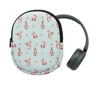 kwmobile Custodia Cuffie con Cerniera Compatibile con Sony WH-CH520 / WH-CH510 / MDR-ZX110 - Case Cuffie Over Ear 21,5 x 16 cm - Conigli e Fiori