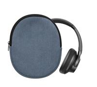 kwmobile Custodia Cuffie con Cerniera per Soundcore Q20i - Cover Cuffie Gaming Wireless - in Velluto e Neoprene per Modello Over Ear -blu vintage
