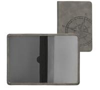 kwmobile Custodia Ecopelle Nabuk per Libretto Circolazione Auto - Cover Portalibretto con Scomparti Tessere Patente - Foderina Portadocumenti - Bussola vintage