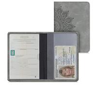 kwmobile Custodia Ecopelle Nabuk per Libretto Circolazione Auto - Cover Portalibretto con Scomparti Tessere Patente - Foderina Portadocumenti - Sole
