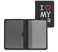 kwmobile Custodia Ecopelle per Libretto Circolazione Auto - Cover Portalibretto con Scomparti Porta Tessere Patente - Foderina Portadocumenti - I love my car