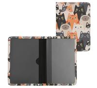 kwmobile Custodia Ecopelle per Libretto Circolazione Auto - Cover Portalibretto con Scomparti Porta Tessere Patente - Foderina Portadocumenti - Gatti