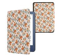 kwmobile Custodia eReader Compatibile con Amazon Kindle (2022/2024) Cover - eBook Reader Flip Case - giallo/verde/beige - Fiori Gialli