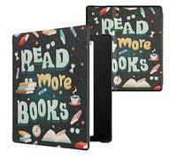 kwmobile Custodia eReader Compatibile con Amazon Kindle Oasis 10. Generation Cover - eBook Reader Flip Case - blu/giallo/verde - Scritta Read More Books
