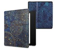 kwmobile Custodia eReader Compatibile con Amazon Kindle Oasis 10. Generation Cover - eBook Reader Flip Case - giallo/blu scuro - Mandala Dorato
