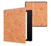 kwmobile Custodia eReader Compatibile con Amazon Kindle Oasis 10. Generation Cover - eBook Reader Flip Case - bianco/arancione/marrone - Autunno