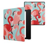 kwmobile Custodia eReader Compatibile con Amazon Kindle Oasis 10. Generation Cover - eBook Reader Flip Case - fucsia/rosa/rosso - Fenicotteri