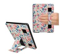 kwmobile Custodia eReader Compatibile con Amazon Kindle Paperwhite 11. Generation 2021 Case - Cover eBook Pelle PU - con Stand Pieghevole Chiusura Magnetica e Cinturino Mano - Fiori Pastello