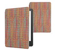 kwmobile Custodia eReader Compatibile con Amazon Kindle Paperwhite 11. Generation 2021 eReader - Cover eBook PVC con Chiusura Magnetica - Flip Case Effetto Fibra Multicolore