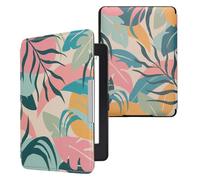 kwmobile Custodia eReader Compatibile con Amazon Kindle Paperwhite (2012-2017) Cover - eBook Reader Flip Case - rosa/giallo/verde - Giungla Tropicale